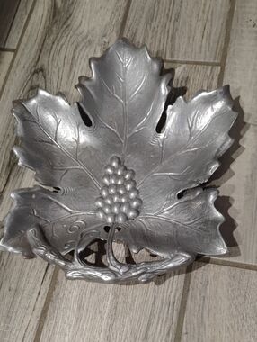 Vintage Eurocraft Grape Leaf Shaped Serving Dish